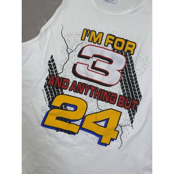 Vintage 1997 Dale Earnhardt "I'm For 3 And Anything But 24" Mens Tank Top Shirt - Picture 2 of 7